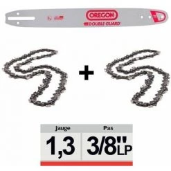Pack 1 Guide + 2 Chaînes Tronçonneuse Oregon SDEA074 | 30cm