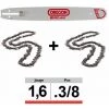 Pack 1 Guide + 2 Chaînes Tronçonneuse Oregon SFHD025 3/8 063 | 38cm