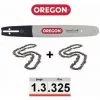 Pack 1 Guide + 2 Chaines Tronçonneuse Oregon 325 050 MLBK095 | 33cm