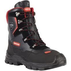 Brodequins De Protection Anti-coupures YUKON OREGON, Classe 1 (20 M/s), Noir/rouge, Pointure 47 - Noir/rouge